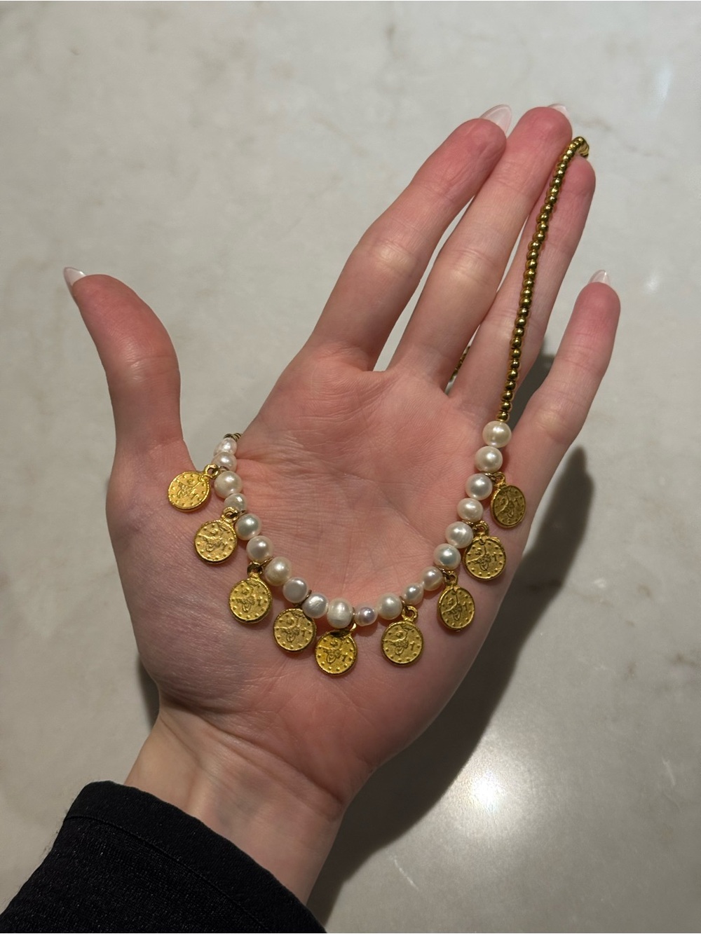 Gold coin necklace